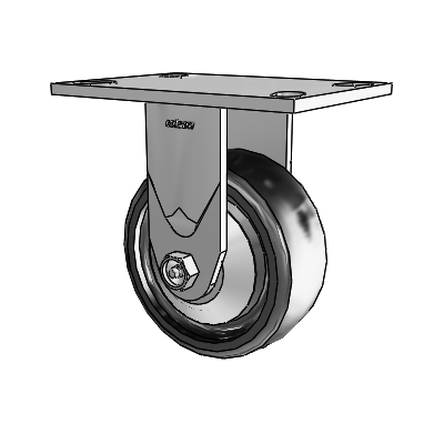 4 Series 2 Inch Wide Casters Top Plate Rigid Caster with 5 x 2 Endura Solid Elastomer Wheel