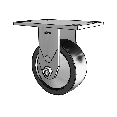 Série 4 : roulettes de 2 pouces de large, à plaque supérieure rigide, avec roue en polyoléfine de 5 x 2
