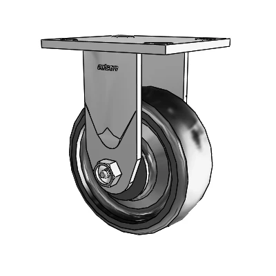 4 Series 2 Inch Wide Casters Top Plate Rigid Caster with 5 x 2 Endura Solid Elastomer Wheel