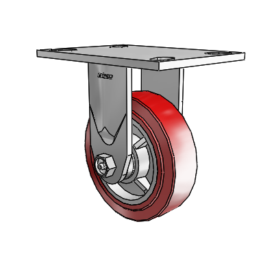4 Series 1 1/2" Casters Top Plate Rigid Zinc with 5 x 1.5 Polyurethane HI-TECH Wheel
