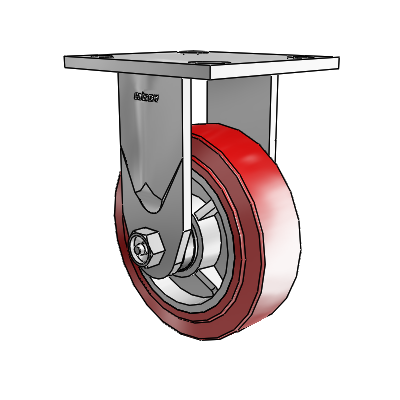 4 Series 1 1/2" Casters Top Plate Rigid Zinc with 5 x 1.5 Polyurethane HI-TECH Wheel