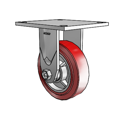 4 Series 1 1/2" Casters Top Plate Rigid Zinc with 5 x 1.5 Polyurethane HI-TECH Wheel