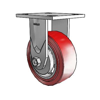 4 Series Kingpinless Casters Top Plate Rigid Caster with 5 x 2 Polyurethane HI-TECH wheel