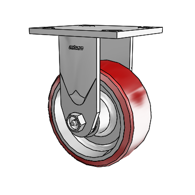 4 Series 2 Inch Wide Casters Top Plate Rigid with 5 x 2 Moldon Polyurethane (Aluminum Core) Wheel
