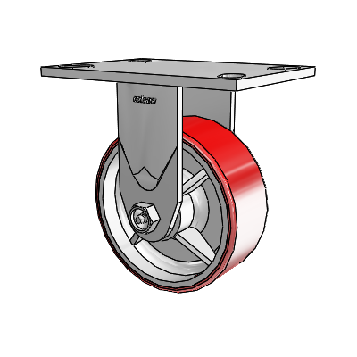 4 Series 2 Inch Wide Casters Top Plate Rigid Caster with 5 x 2 Moldon Polyurethane (Cast Iron Core) Wheel