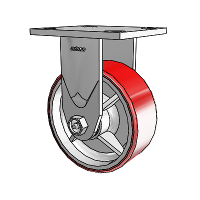 4 Series 2 Inch Wide Casters Top Plate Rigid Caster with 5 x 2 Moldon Polyurethane (Cast Iron Core) Wheel