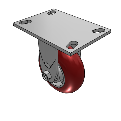 4 Series 2 Inch Wide Casters Top Plate Rigid Caster with 5 x 2 CG Max Maroon Wheel