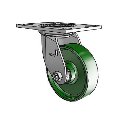4 Series 1 1/2" Casters Top Plate Swivel Zinc with 5 x 1.5 Cast Iron Wheel