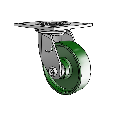 4 Series 1 1/2" Casters Top Plate Swivel Zinc with 5 x 1.5 Cast Iron Wheel