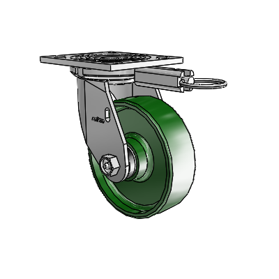 4 Series 1 1/2" Casters Top Plate Swivel Zinc with 5 x 1.5 Cast Iron Wheel