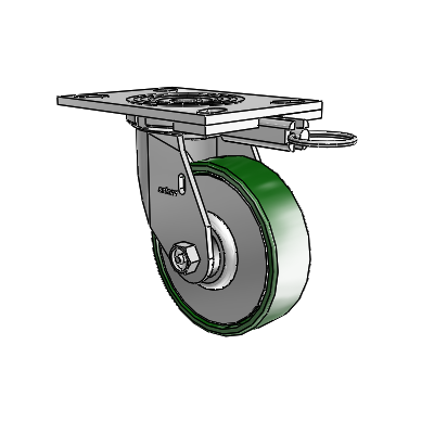 4 Series 1 1/2" Casters Top Plate Swivel Zinc with 5 x 1.5 Cast Iron Wheel