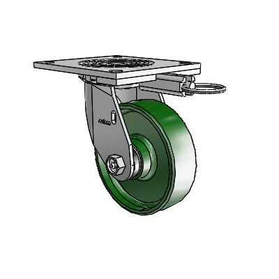 4 Series 1 1/2" Casters Top Plate Swivel Zinc with 5 x 1.5 Cast Iron Wheel