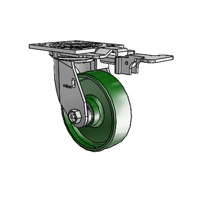 4 Series 1 1/2" Casters Top Plate Swivel Zinc with 5 x 1.5 Cast Iron Wheel