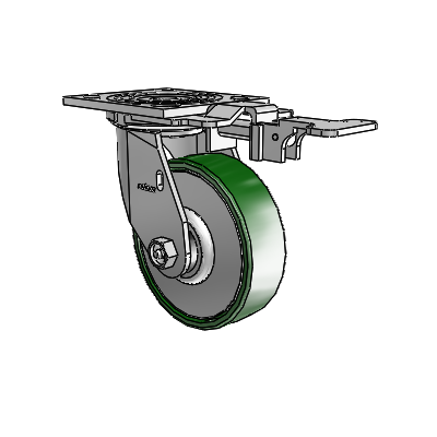 4 Series 1 1/2" Casters Top Plate Swivel Zinc with 5 x 1.5 Cast Iron Wheel