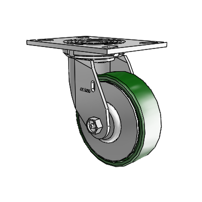 4 Series 1 1/2" Casters Top Plate Swivel Zinc with 5 x 1.5 Cast Iron Wheel