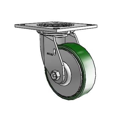 4 Series 1 1/2" Casters Top Plate Swivel Zinc with 5 x 1.5 Cast Iron Wheel