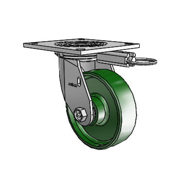 4 Series 1 1/2" Casters Top Plate Swivel Zinc with 5 x 1.5 Cast Iron Wheel