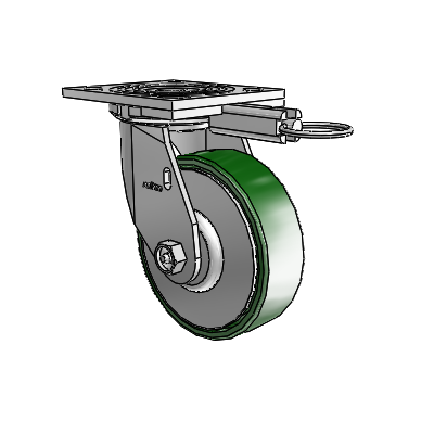 4 Series 1 1/2" Casters Top Plate Swivel Zinc with 5 x 1.5 Cast Iron Wheel