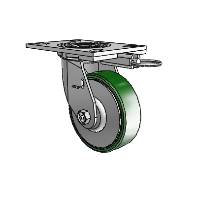 4 Series 1 1/2" Casters Top Plate Swivel Zinc with 5 x 1.5 Cast Iron Wheel