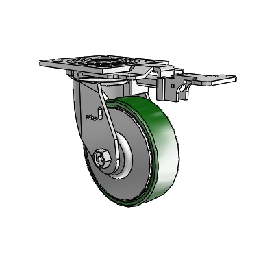 4 Series 1 1/2" Casters Top Plate Swivel Zinc with 5 x 1.5 Cast Iron Wheel