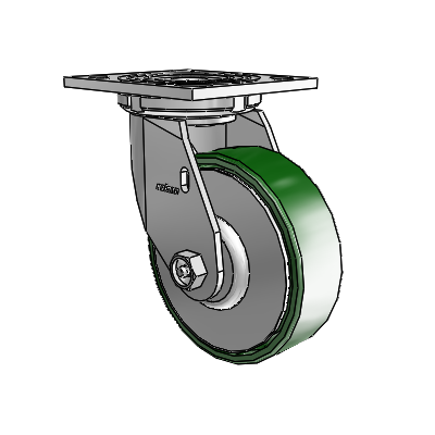 4 Series 1 1/2" Casters Top Plate Swivel Zinc with 5 x 1.5 Cast Iron Wheel