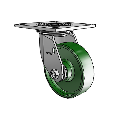 4 Series 1 1/2" Casters Top Plate Swivel Zinc with 5 x 1.5 Cast Iron Wheel