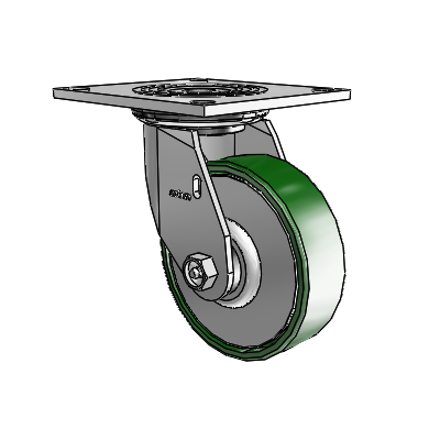 4 Series 1 1/2" Casters Top Plate Swivel Zinc with 5 x 1.5 Cast Iron Wheel