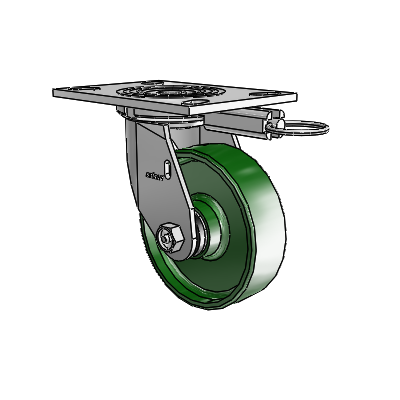 4 Series 1 1/2" Casters Top Plate Swivel Zinc with 5 x 1.5 Cast Iron Wheel