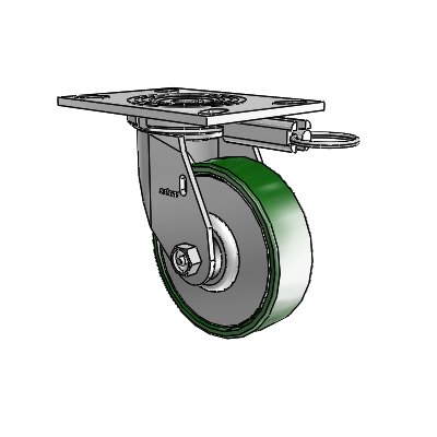 4 Series 1 1/2" Casters Top Plate Swivel Zinc with 5 x 1.5 Cast Iron Wheel