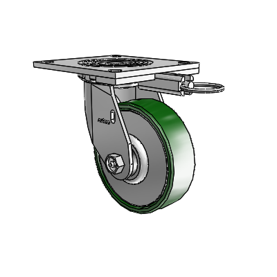 4 Series 1 1/2" Casters Top Plate Swivel Zinc with 5 x 1.5 Cast Iron Wheel