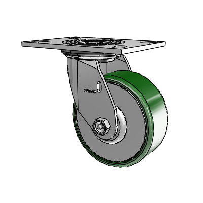 4 Series 2 Inch Wide Top Plate Swivel Caster Caster with 5 x 2 Cast Iron Wheel