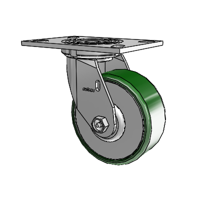 4 Series 2 Inch Wide Top Plate Swivel Caster Caster with 5 x 2 Cast Iron Wheel