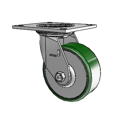 4 Series 2 Inch Wide Top Plate Swivel Caster Caster with 5 x 2 Cast Iron Wheel