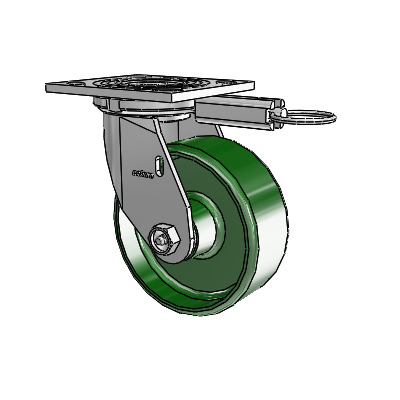 4 Series 2 Inch Wide Top Plate Swivel Caster Caster with 5 x 2 Cast Iron Wheel