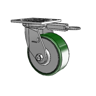 4 Series 2 Inch Wide Top Plate Swivel Caster Caster with 5 x 2 Cast Iron Wheel