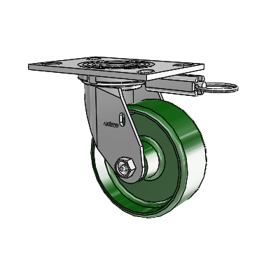 4 Series 2 Inch Wide Top Plate Swivel Caster Caster with 5 x 2 Cast Iron Wheel