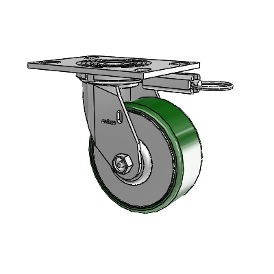 4 Series 2 Inch Wide Top Plate Swivel Caster Caster with 5 x 2 Cast Iron Wheel