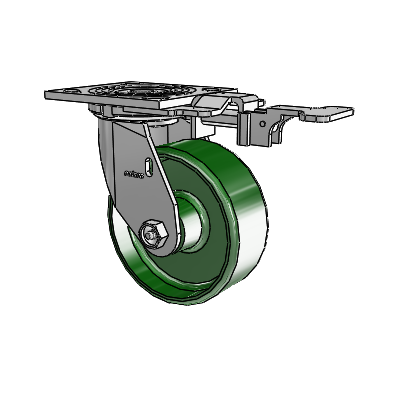 4 Series 2 Inch Wide Top Plate Swivel Caster Caster with 5 x 2 Cast Iron Wheel