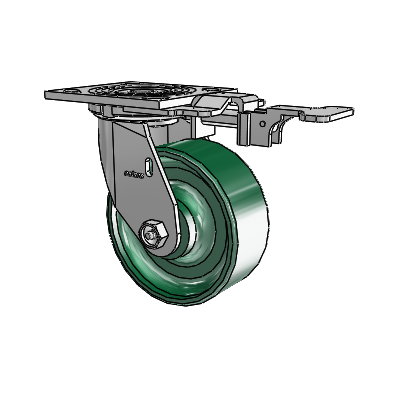 4 Series 2 Inch Wide Top Plate Swivel Caster Caster with 5 x 2 Forged Steel Wheel