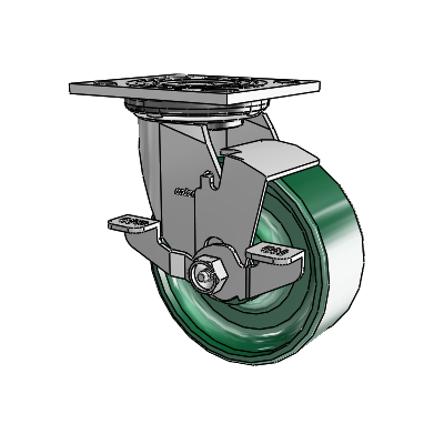 4 Series 2 Inch Wide Top Plate Swivel Caster Caster with 5 x 2 Forged Steel Wheel and Top Lock Brake