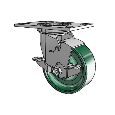 4 Series 2 Inch Wide Top Plate Swivel Caster Caster with 5 x 2 Forged Steel Wheel and Top Lock Brake