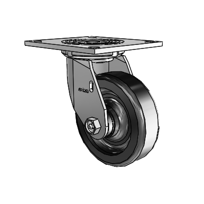 4 Series 1 1/2" Casters Top Plate Swivel Zinc with 5 x 1.5 Phenolic Wheel
