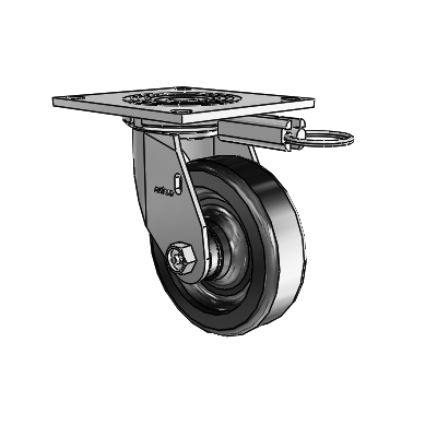 4 Series 1 1/2" Casters Top Plate Swivel Zinc with 5 x 1.5 Phenolic Wheel
