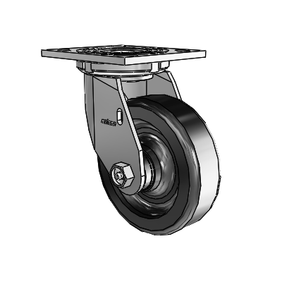 4 Series 1 1/2" Casters Top Plate Swivel Zinc with 5 x 1.5 Phenolic Wheel