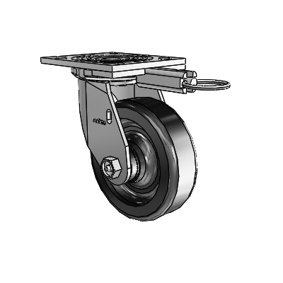 4 Series 1 1/2" Casters Top Plate Swivel Zinc with 5 x 1.5 Phenolic Wheel