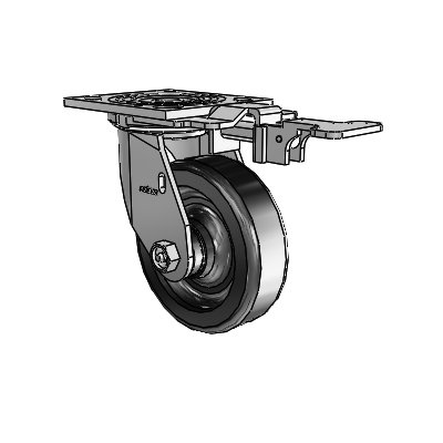 4 Series 1 1/2" Casters Top Plate Swivel Zinc with 5 x 1.5 Phenolic Wheel