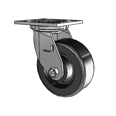 4 Series 2 Inch Wide Top Plate Swivel Caster with 5 x 2 Phenolic Wheel