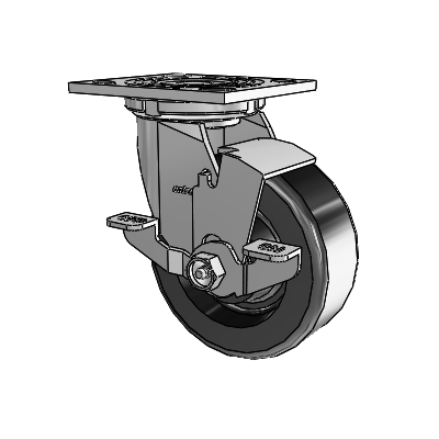 4 Series 2 Inch Wide Top Plate Swivel Caster Caster with 5 x 2 Phenolic Wheel and Top Lock Brake