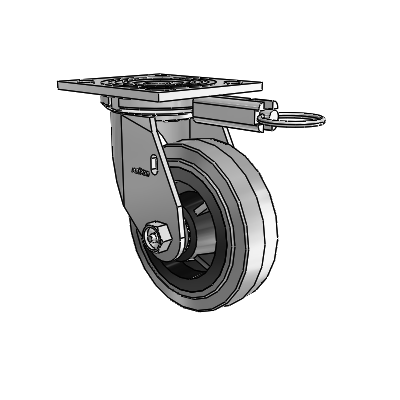 4 Series 1 1/2" Casters Top Plate Swivel Zinc with 5 x 1.5 Performa Rubber (Flat/Conductive) Wheel