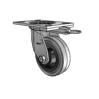 4 Series 1 1/2" Casters Top Plate Swivel Zinc with 5 x 1.5 Performa Rubber (Flat/Conductive) Wheel